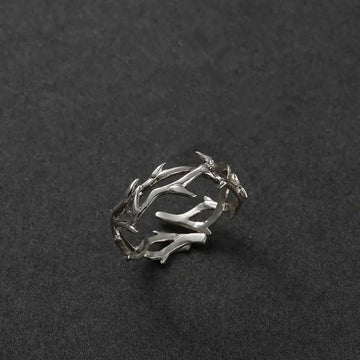 Riolio Punk Irregular Thorns Couple Rings Retro Hip-hop Personality Adjustable Finger Ring for Men Women Lovers Jewelry Gifts